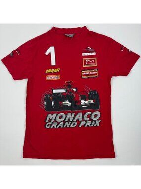 Vintage Monaco Grand Prix Racing Shirt Men's Small Red Graphic Crew Neck Tee